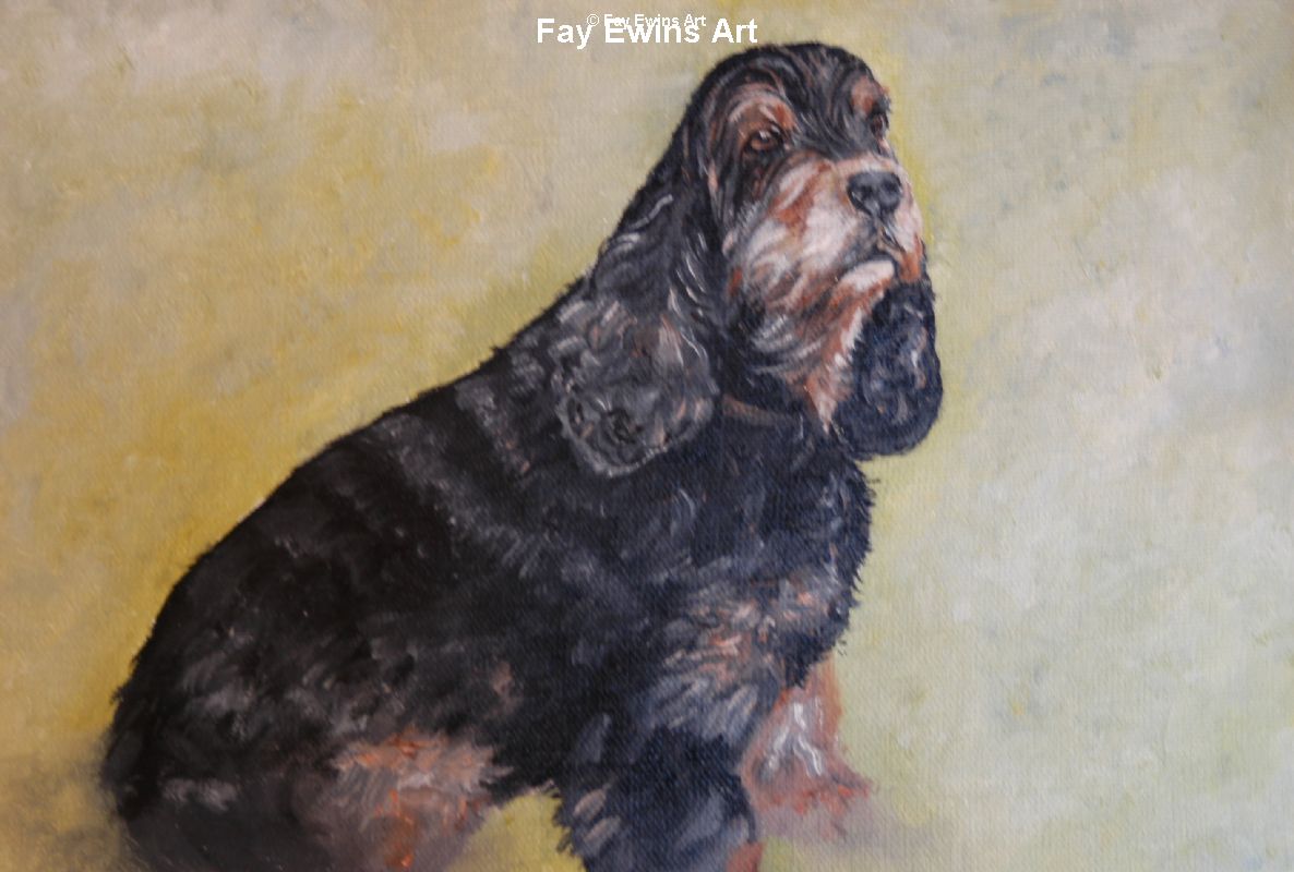 oil painting of cocker spaniel